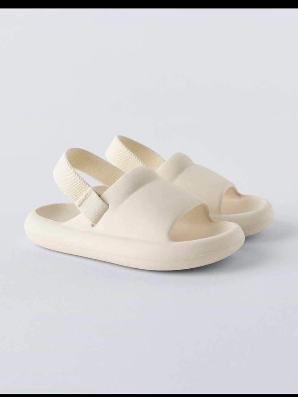 Zara Cream Kids Slide Sandals with Back Strap